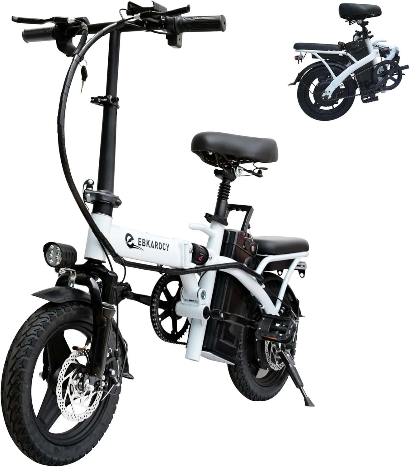 Ebikes for Adults, 400W Motor 22MPH Max Speed, 14?? Tire, 48V 15AH Removable Battery for Electric Bike, Multi-Shock Absorption, City Commuter, Foldable Adult Electric Bicycles