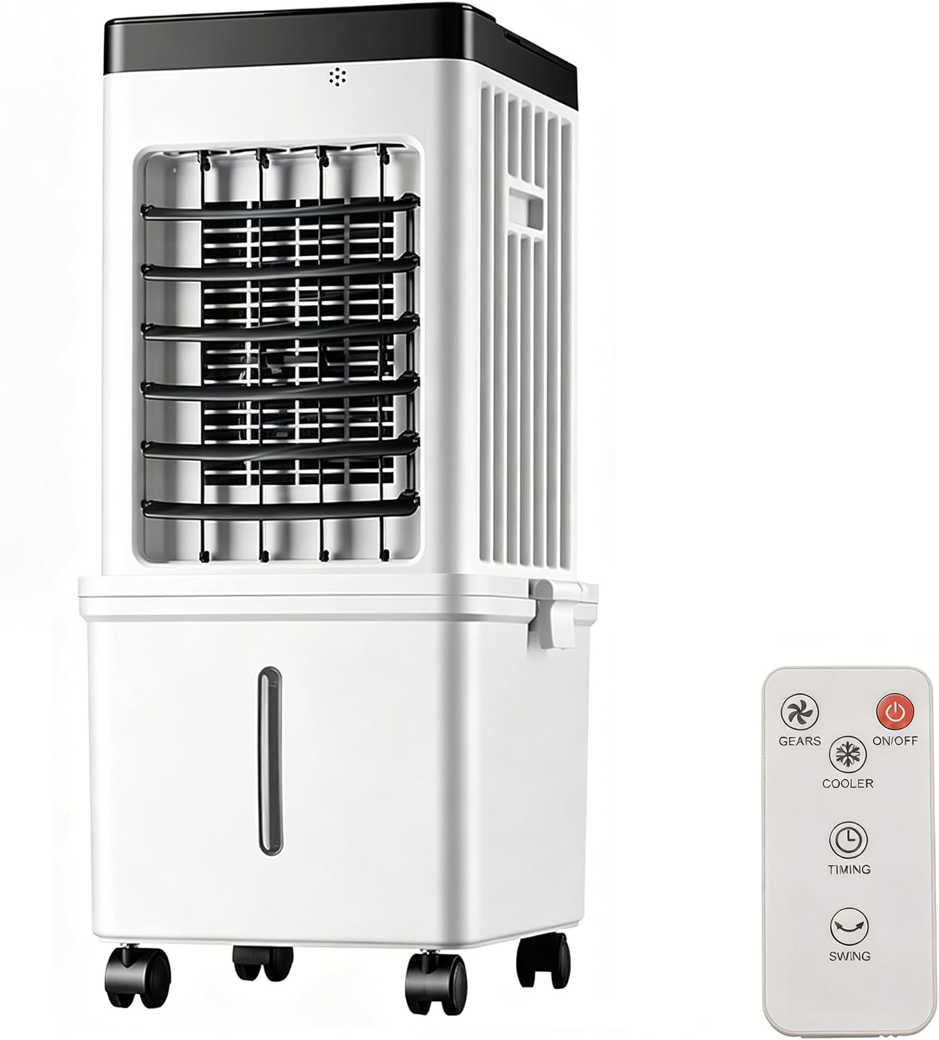 3-IN-1 Portable Evaporative Air Cooler, Remote Control Air Conditioner Fan with 15L Tank, 3 Speeds, 7.5H Timer, 120° Oscillation, Low Energy Cooling Fan for Home Bedroom Office