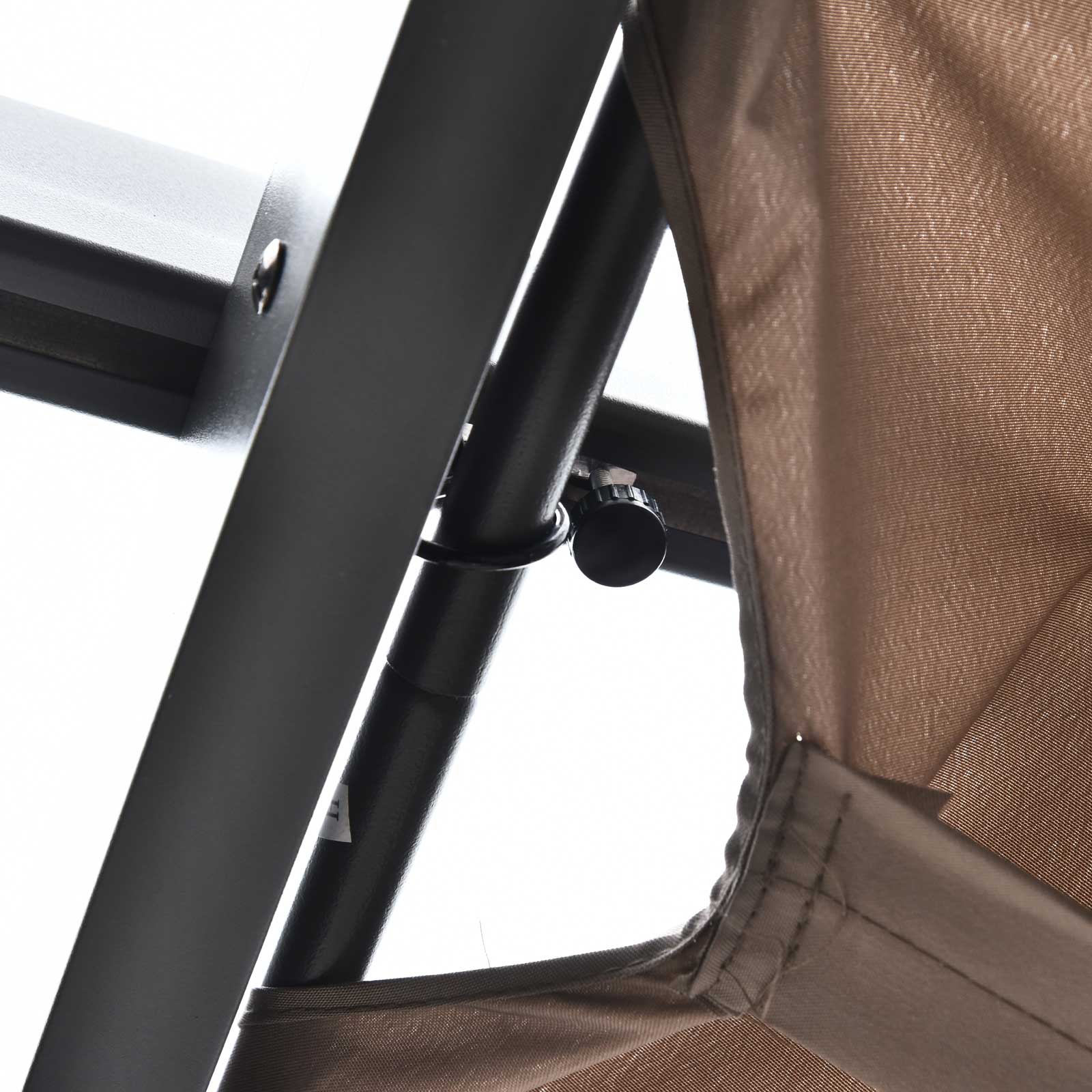 Outsunny Pergola met schuifdak paviljoen terrasoverkapping tuin aluminium 3 x 3 m bruin