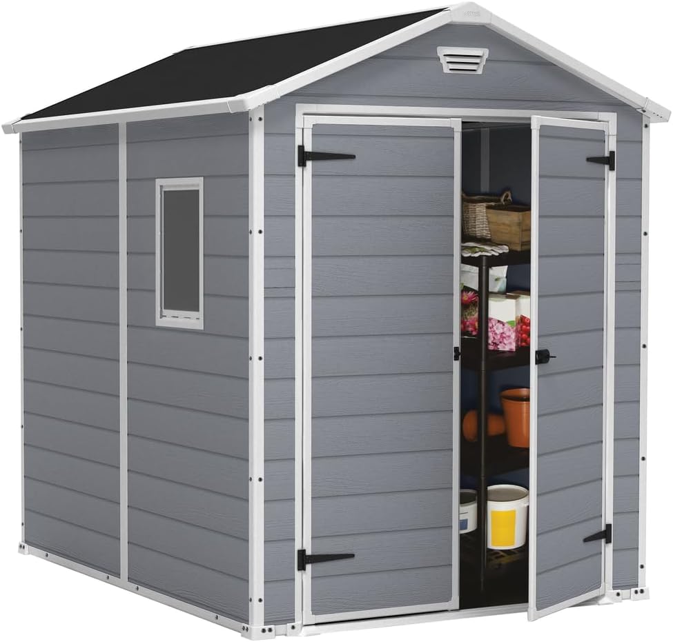 Keter Casetta da Giardino, Manor 6x8, Grigia, 185,8 x 236,8 x 227H cm