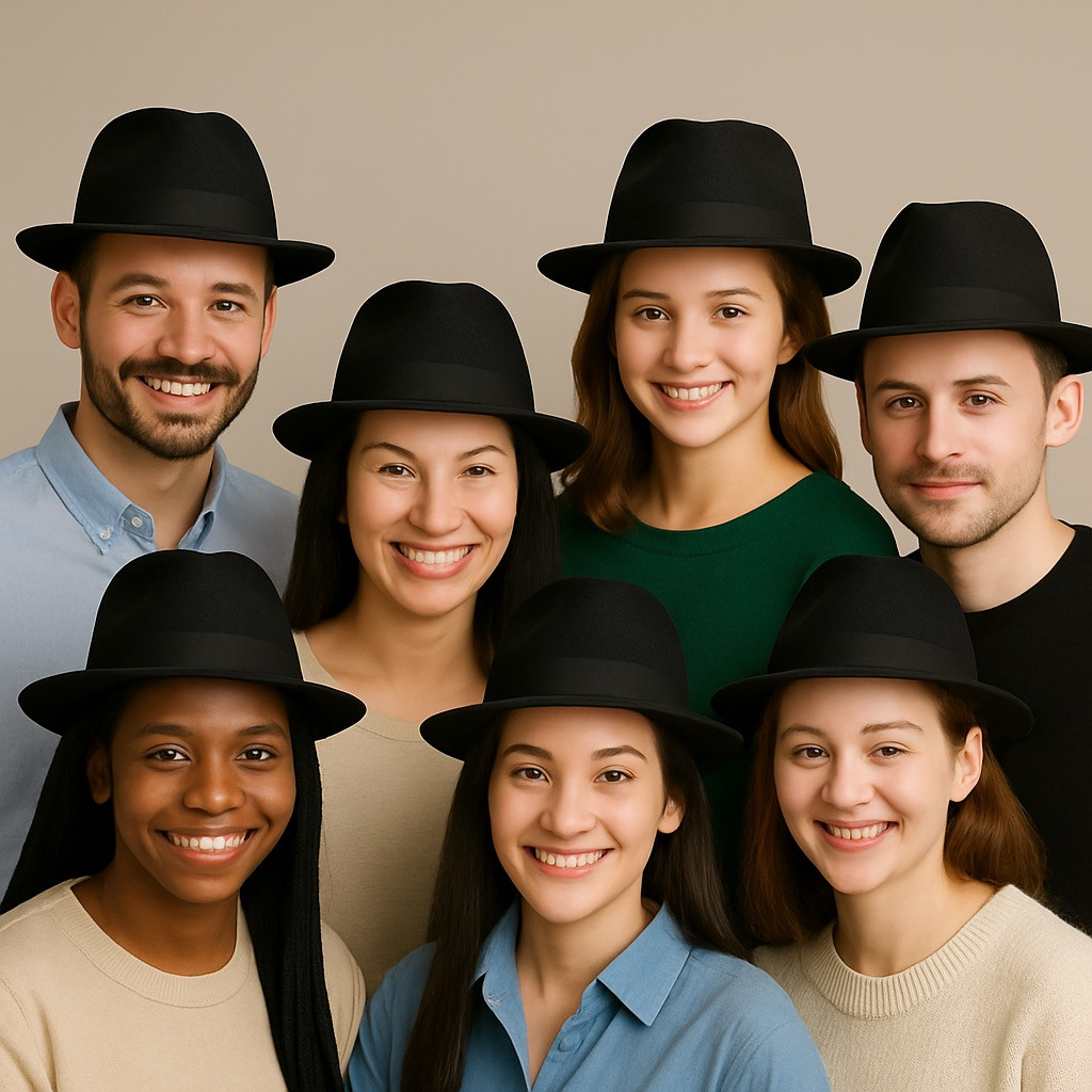 Black Gangster Fedoras | Gangster Hats Bulk | WS1316D Adult Size