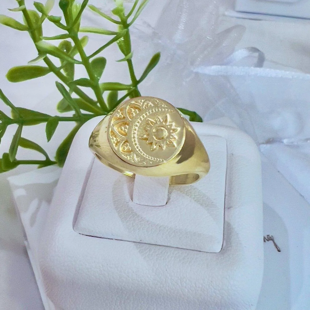 Laihas La Luna Sun &Moon Gold Signet Ring