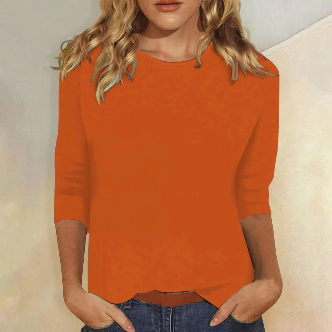 Women��s Casual Crew Neck Top 3/4 Sleeve Everyday Style
