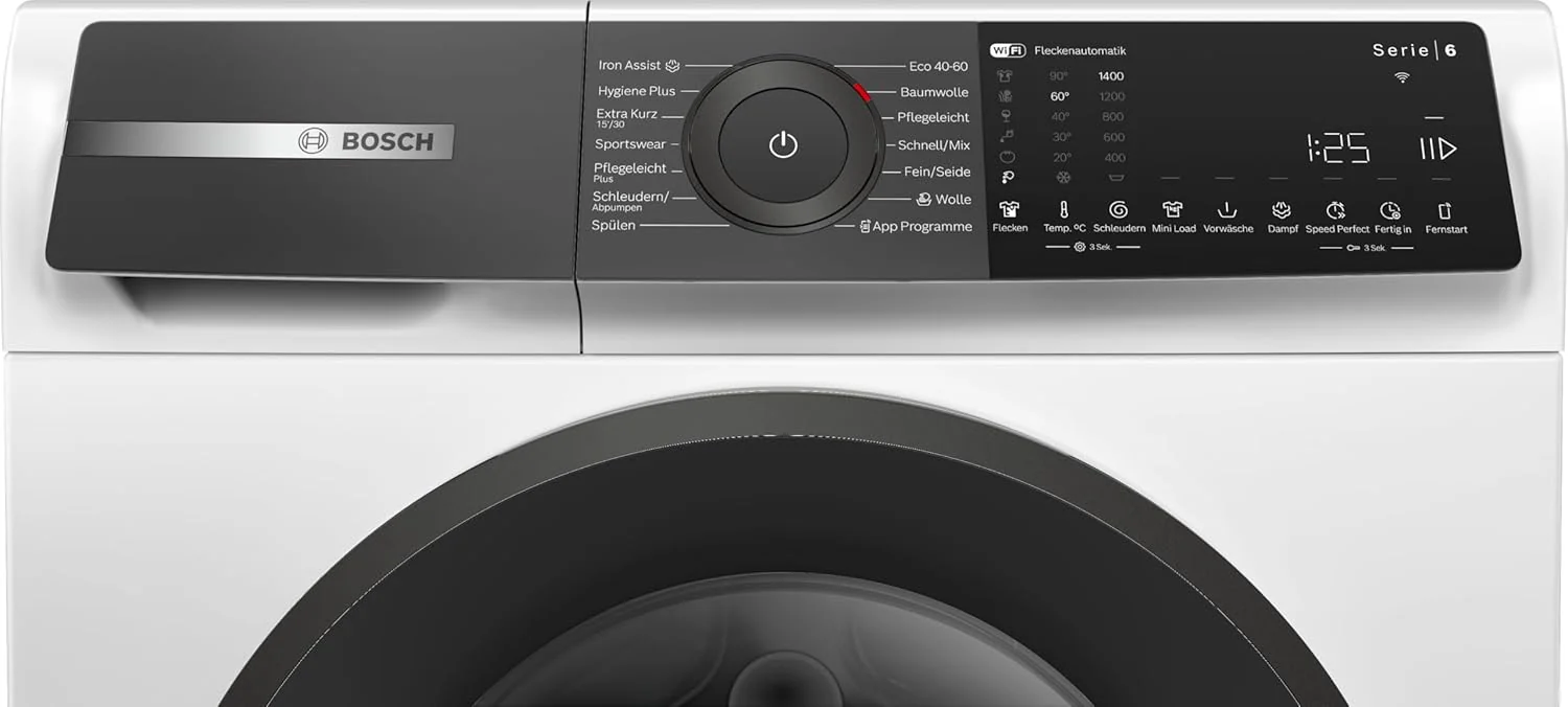 BOSCH WAN28127 Waschmaschine Serie 4, Frontlader mit 8kg Fassungsvermögen, 1400 UpM, Iron Assist, Active Water Plus, EcoSilence Drive, Speed Perfect, Weiß, 60cm