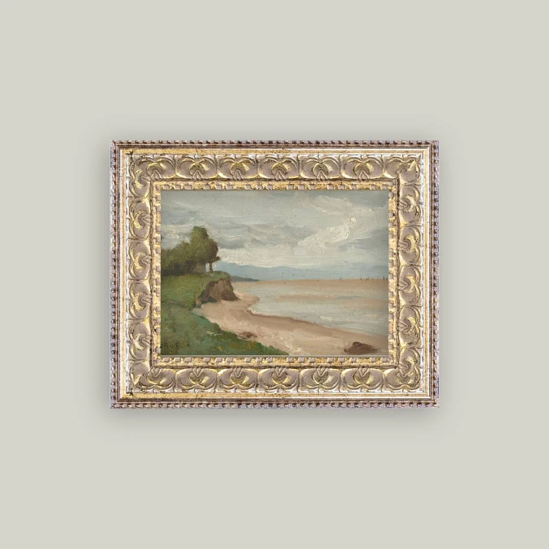 Beach Near Etretat Framed Antique Inspired Art
