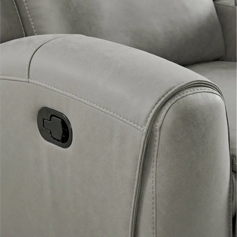 Roundhill Furniture Wesley 2-Piece Transitional Reclining Set, Gray