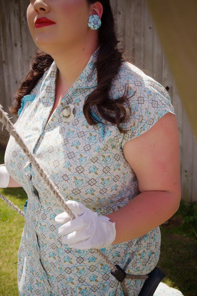1940s Country Cottage Shirtwaister Dress