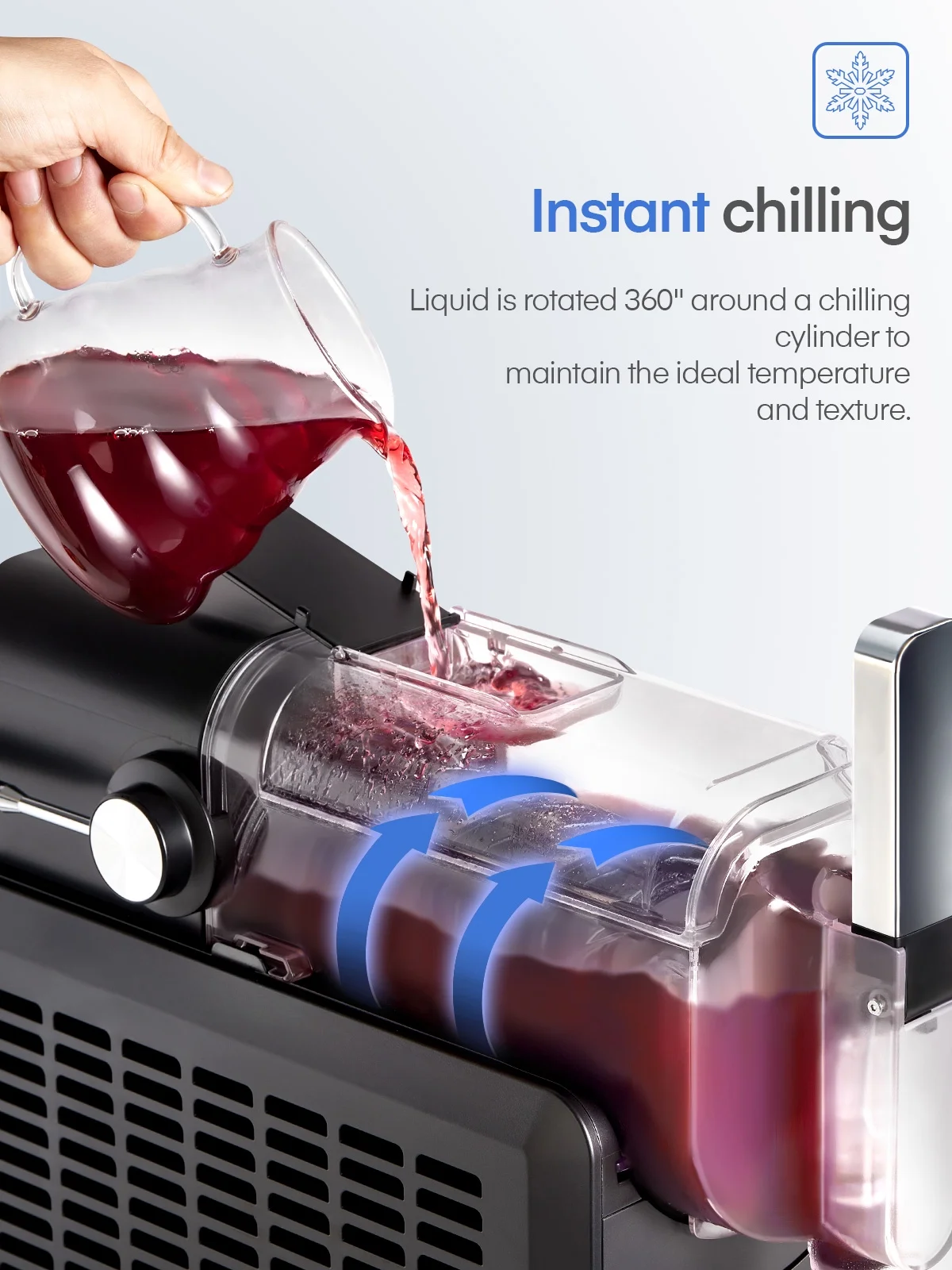 5-in-1 Slushie Machine, No Ice Needed, 15 Min Slushy Machine for Home with Self-Cleaning, Professional Frozen Drink Maker, 5 Preset Programs, Frozen Margaritas, Frapp??s, Milkshakes, and More, FOHERE
