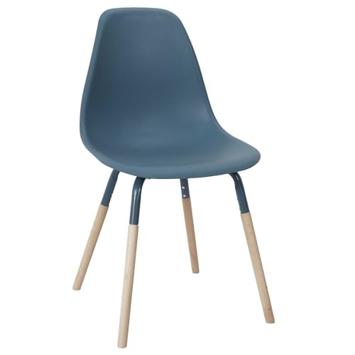 HOME DECO FACTORY, HD0331, Set di 4 sedie Pp Phenix, Les P'Tits Prix, mobili, sedile, poltrona da tavolo, sedia, 48,5 x 85,8 x 46 cm, altezza seduta 48 cm, blu anatra, Marrone verde acqua, TU : Casa e cucina