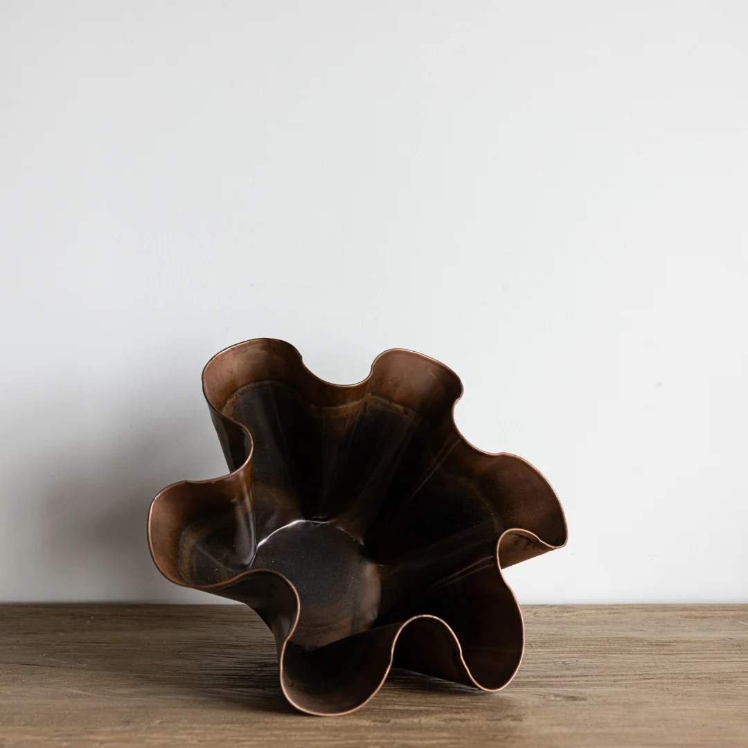 Decorative Metal Ruffled Bowl
