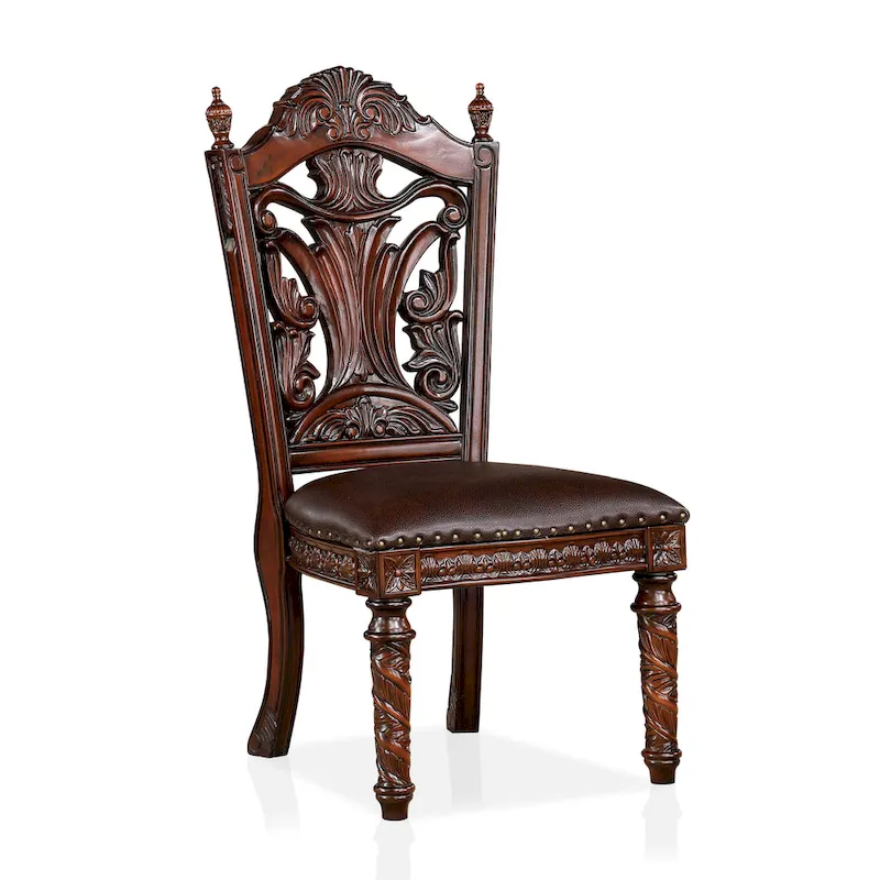 Abeena Traditional Cherry Solid Wood Side Chairs (Set of 2) by