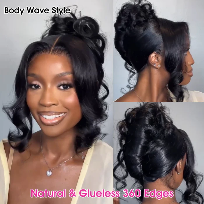 Sung Fit Hidden Strap 360 Skin Lace Frontal Pre-cut & Pre-bleached Human Hair Wig 180% Density
