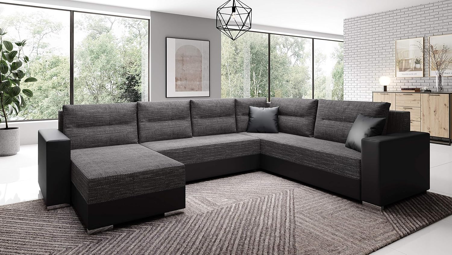 Generisch Sofa Couch Garnitur Sofagarnitur Captain U mit Schlaffunktion Wohnlandschaft