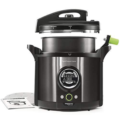 2025 Presto 02144 Mașină de conservat digitală de 12 litri, inox negru
