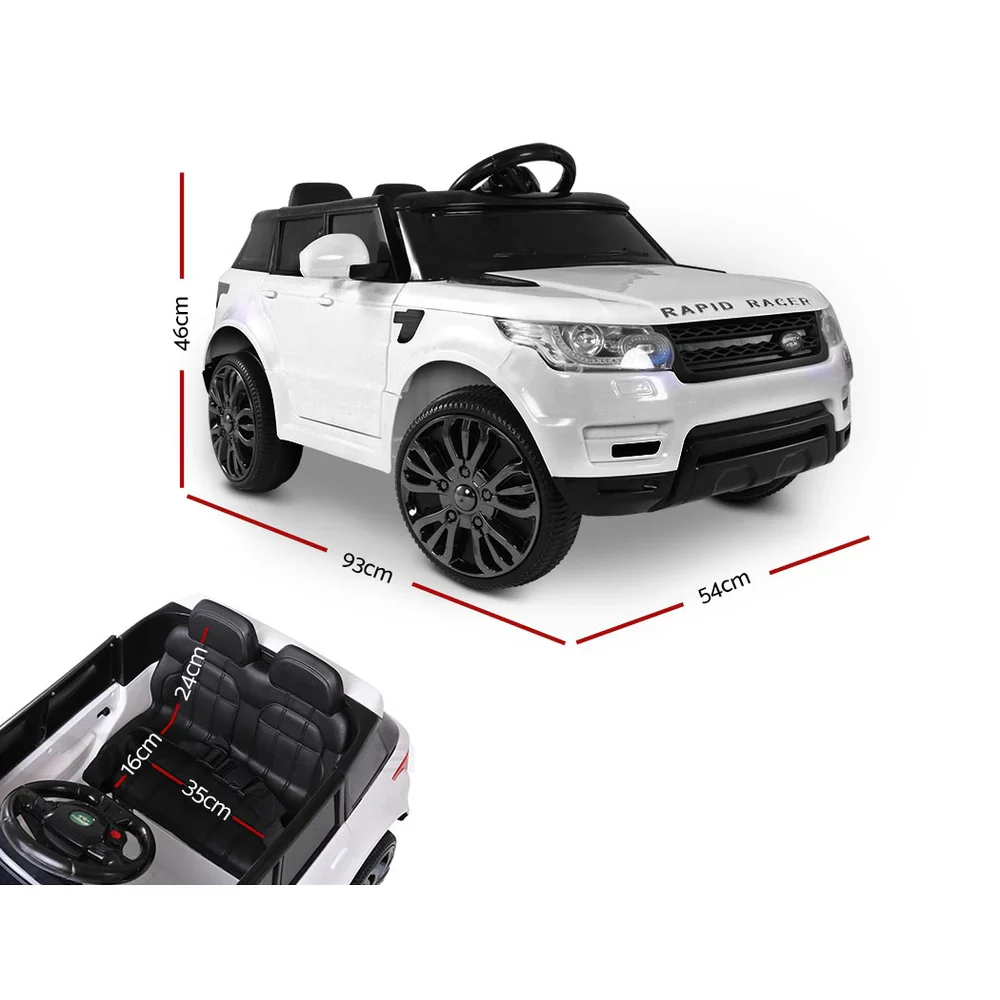 Gyerek Elektromos Járgány SUV Range Rover-ihlette Autó Távirányítós 12V Fehér