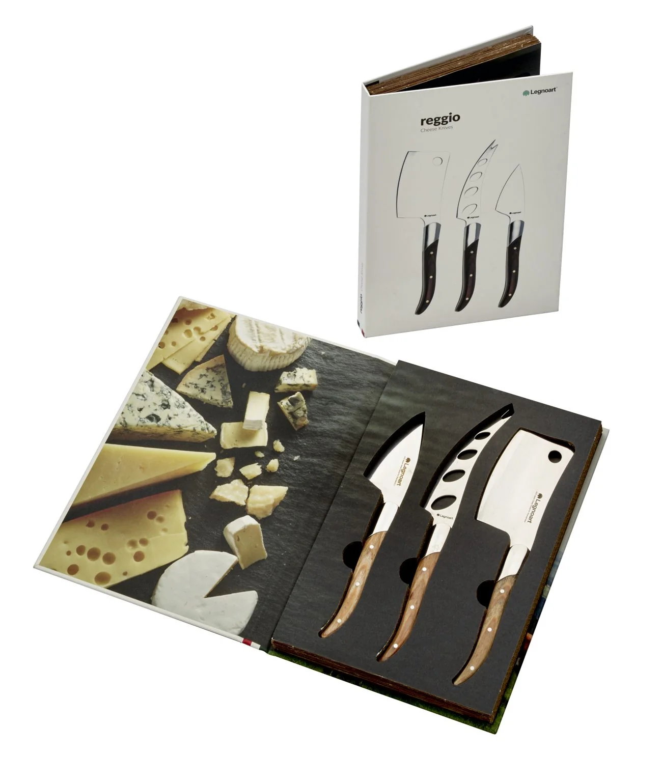 Reggio Cheese Knife Set , Dark Wood