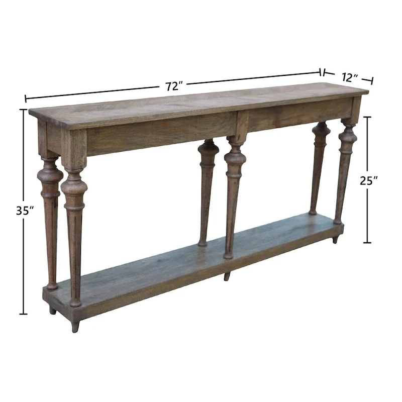 Arin 72-inch Traditional Turned Leg Console Table, Mango Hardwood