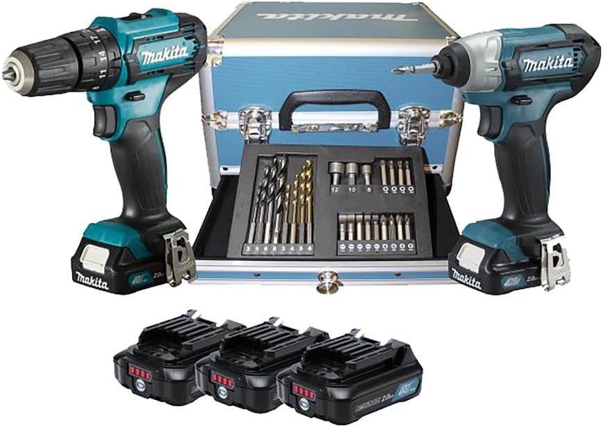 Makita CLX228SAX2 Drill and Impact Driver Kit 12 V 3 x 2.0 Ah Accessories
