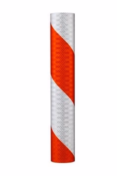 3M 3334R-4X50  ~  Flexible Prismatic Reflective Barricade Sheeting, white/orange with 4 in stripe/right, 4 in x 50 yd