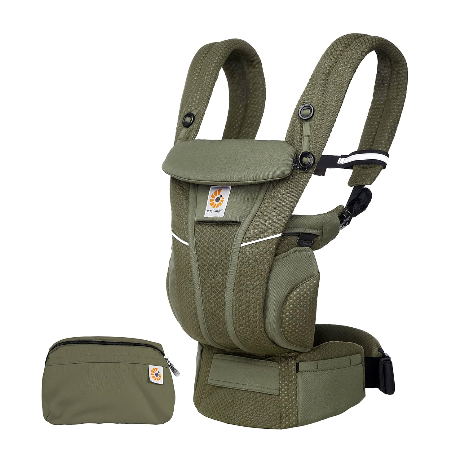 Ergobaby Omni Breeze Babytrage für Neugeborene ab Geburt bis 20kg, 4 Positionen SoftFlex Mesh Ergonomische Babybauchtrage Rückentrage Baby-Tragetasche, Natural Beige