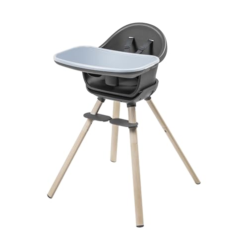 Maxi Cosi Moa Seggiolone Pappa Evolutivo, 6 Mesi 5 Anni, 0 22 kg, Seggiolone Pappa Bimbo Regolabile, Si Trasforma in Alzasedia, Sgabello e Tavolino con Sedia, Colore Beyond Graphite : Prima infanzia