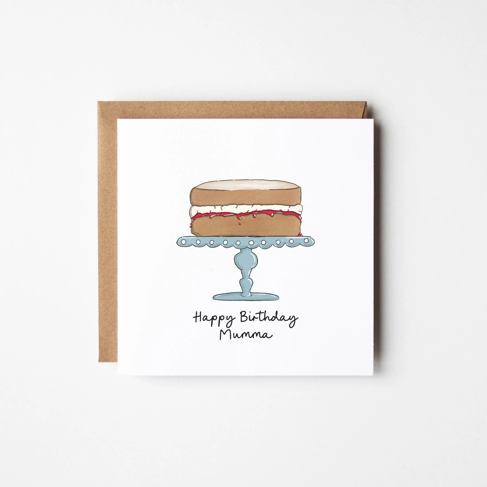 Happy Birthday Cake Card a?�� Personalised Birthday Card for Her a?�� Pretty Birthday Card a?�� Card for Granny Mum Mumma Mother Grandmother Friend