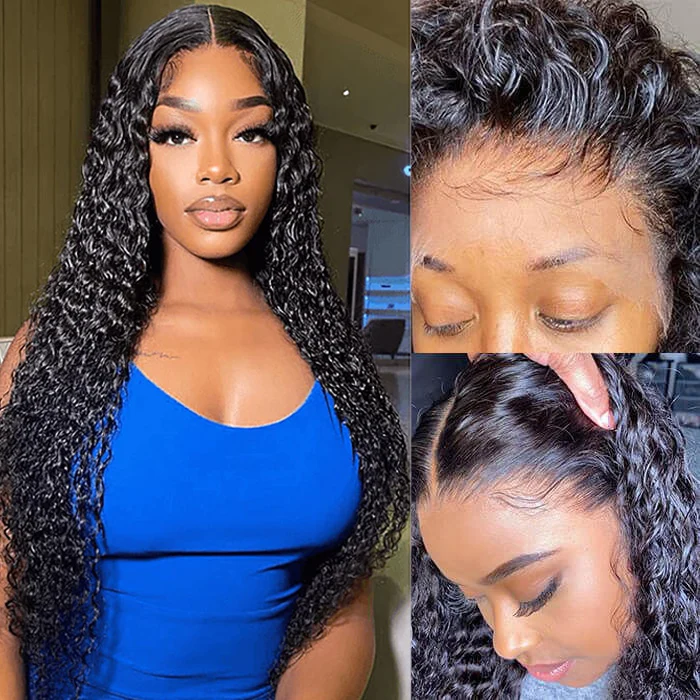 Bleached Knots 13x6 Full Lace Frontal Wig Realistic Invisible Lace Deep Wave Human Hair Wigs