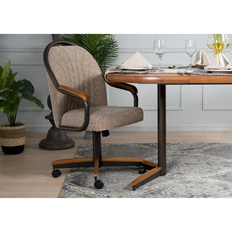 Casual Dining Swivel and Tilt Rolling Dining Chair - 38 Hx221/2 Wx22 D - 38 Hx24 Wx22 D
