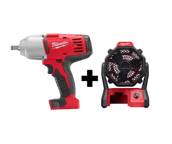 2663-20-0886-20 M18 18V Lithium-Ion Cordless 1/2 in. Impact Wrench, Friction Ring with M18 Jobsite Fan