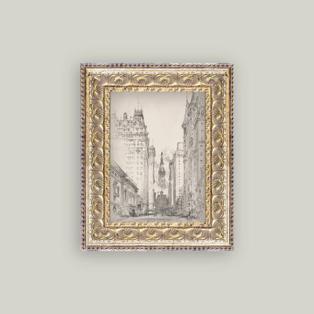 New York Sketch Framed Antique Inspired Art