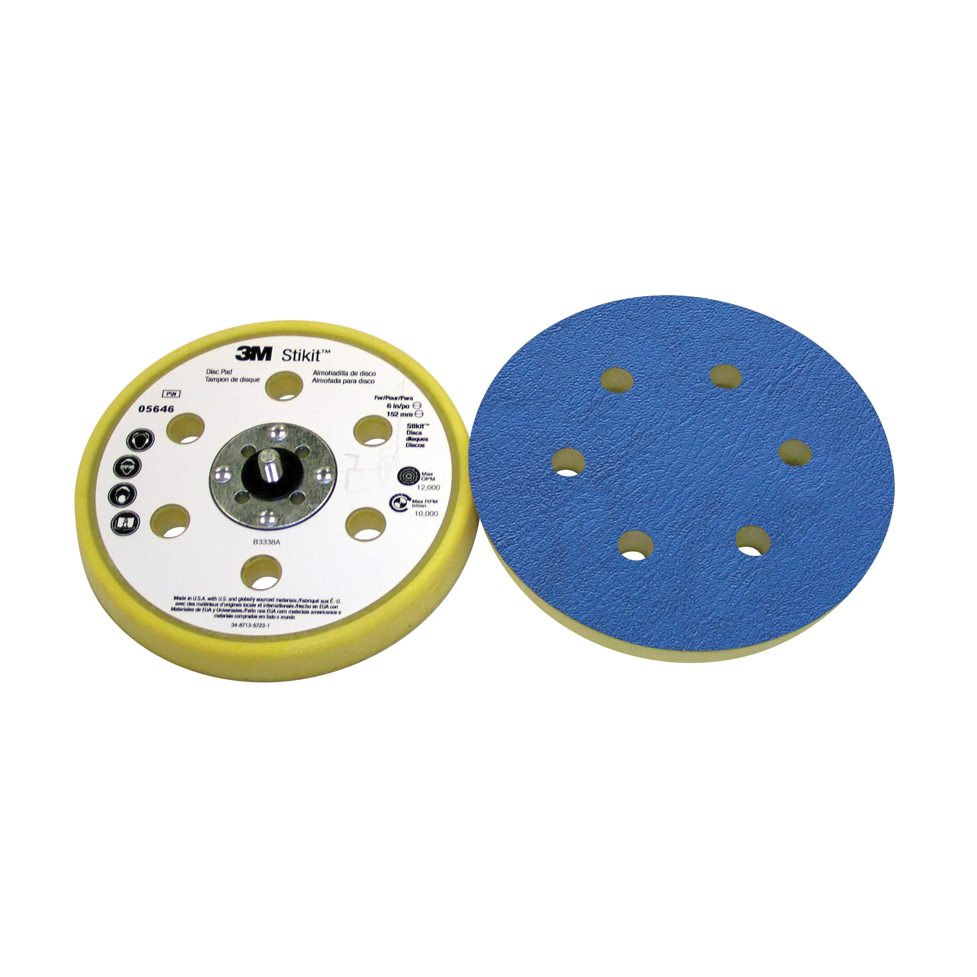 3M AB05646  ~  Stikit Dust Free Low Profile Finishing Disc Pad 6 Inch x 11/16 Inch 5/16-24 ext
