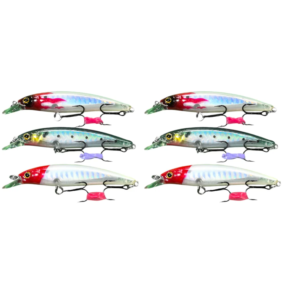 6 X Masterpro Minnow Lures 7.0cm 5.5g  Deth 0.5m on 3 Colours Fishing Tackle