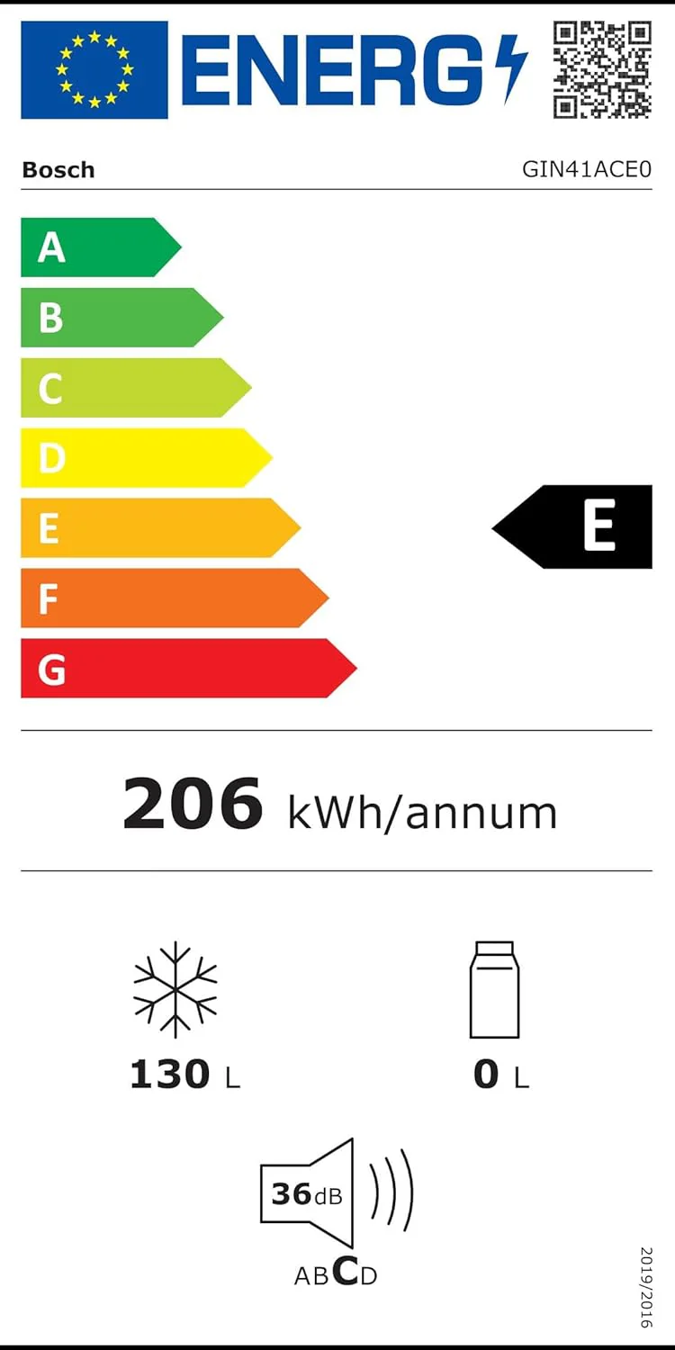 Bosch GIV11ADC0 Serie 6 Congelatore da incasso, 95 kWh, anno, 70 l, LowFrost, FreshSense, 72 x 56