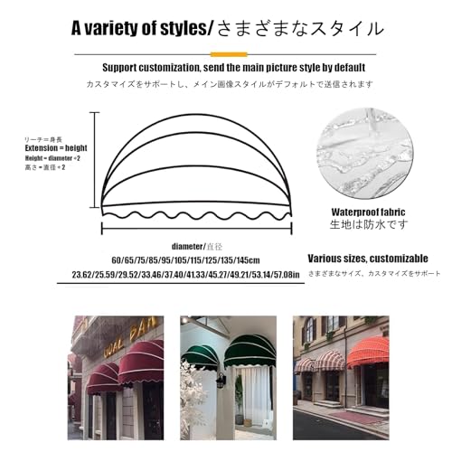 Tenda a cupola semisferica pieghevole per esterni, per terrazza, balcone, cortile, porta ad arco, tettoia anti UV, copertura per veranda (diametro 145 cm) : Amazon.it: Fai da te