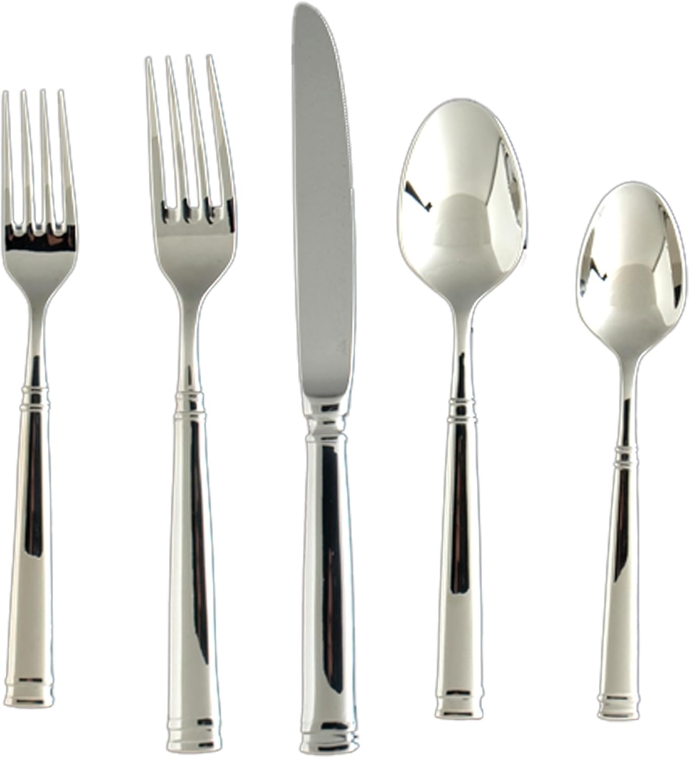FORTESSA Bistro 18/10 Stainless Steel Flatware, 20 Piece Place Setting With Table Knives, Forks and Spoons (Service For 4), Dishwasher-Safe, Mirrored