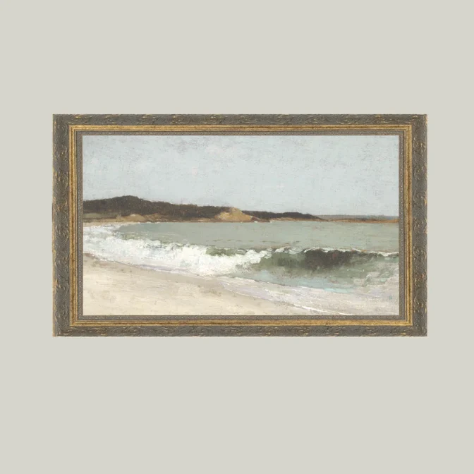 Beach Landscape Antique Inspired Framed Art