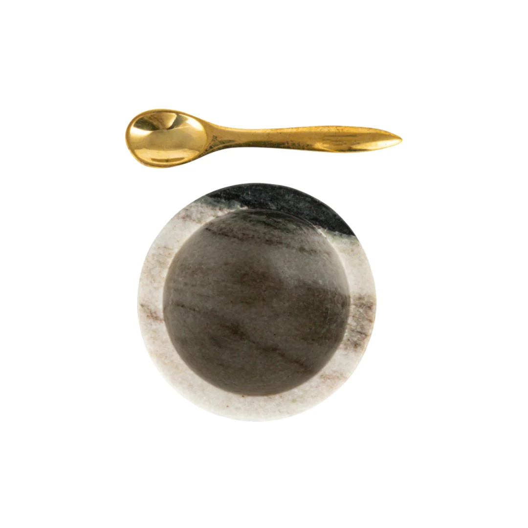 Two-Toned Marble Salt Cellar Set