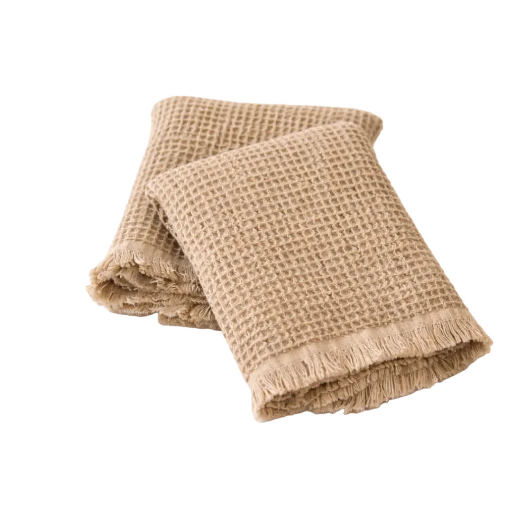 Beige Waffle Fringe Dish Towel