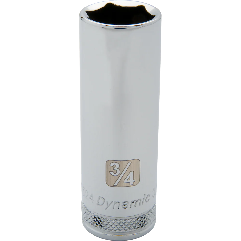 Dynamic D016512  ~  1/2 Inch Drive 6 Point 3/8 Inch Deep Chrome Socket