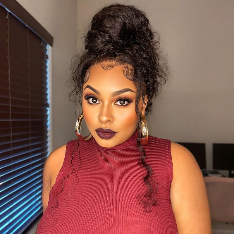 Upgraded Glueless Curly 360 Lace Frontal Wigs With Hidden Strap Ready & Go Affordable Human Hair Wigs 220% Density