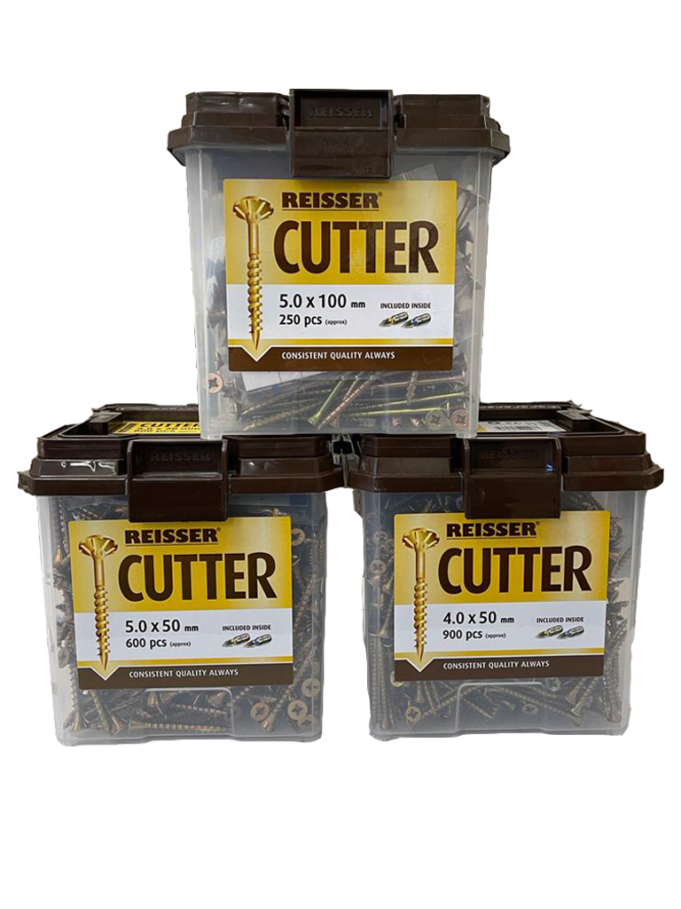 Reisser Cutter Pozi Countersunk Yellow Passivated Woodscrew