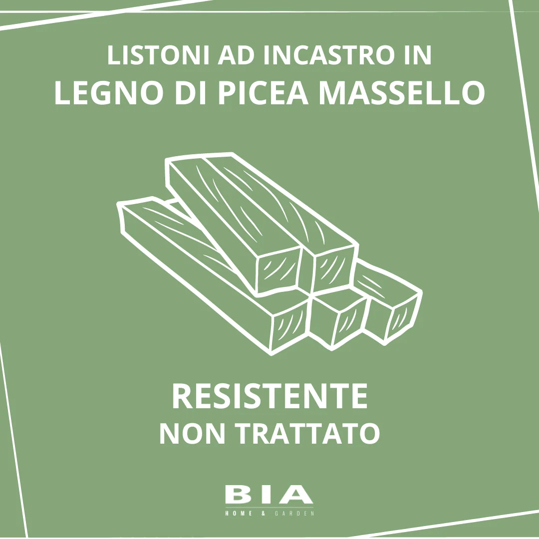 Spaziosa Casetta in Legno 4 x 3 m Senza Pavimento