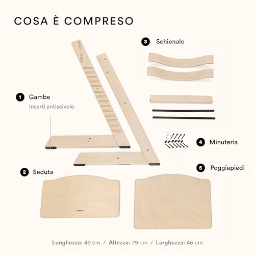 Stokke, sedia Tripp Trapp, rosa, regolabile, evolutiva, per neonati, bambini e adulti, pratica, comoda ed ergonomica, design senza tempo : Prima infanzia