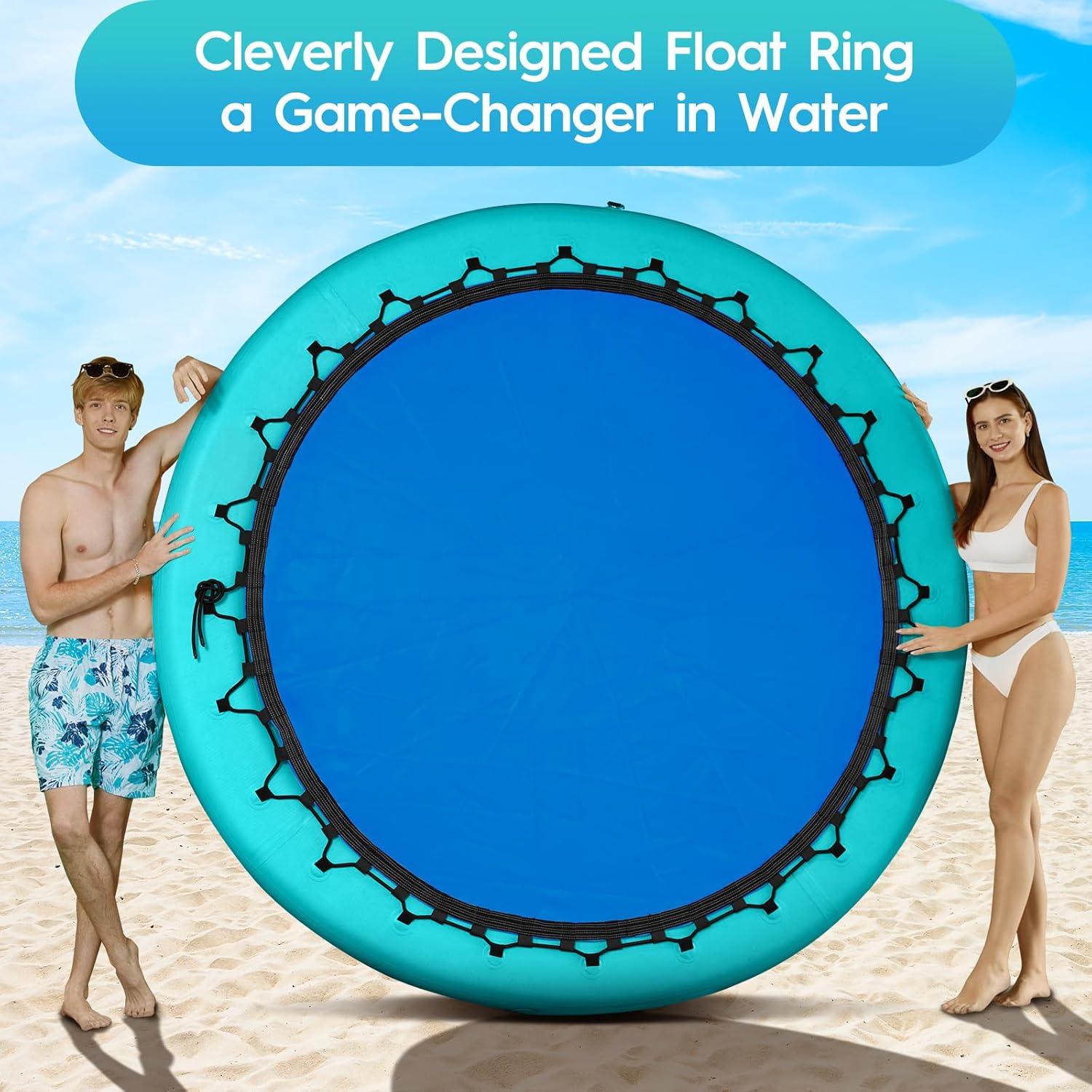 Round Floating Ring Hammock - Heavy Duty Inflatable Raft