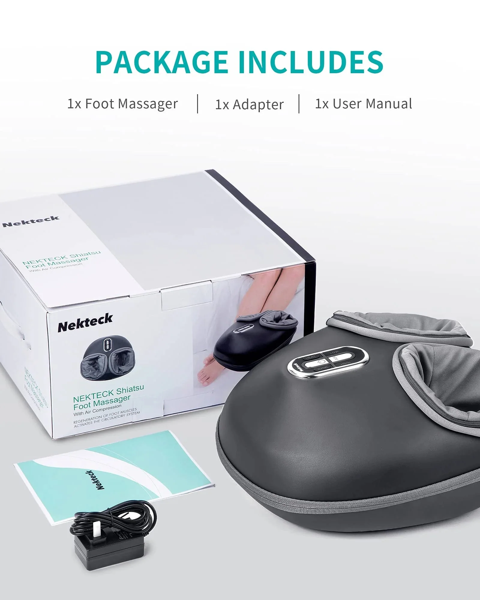 Nekteck Shiatsu Foot Massager Machine with Soothing Heat