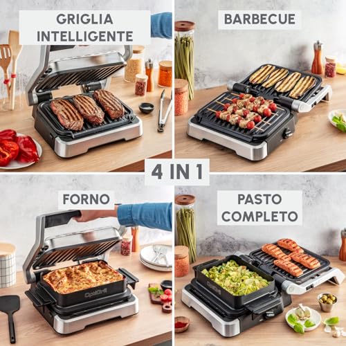 Moulinex Optigrill 4in1   Pinza, Barbecue e Forno in Unico Dispositivo, Ideale per Pasto Completo, Tecnologia Intelligente e 9 Programmi di Cottura Automatici, Piastre Antiaderenti, GI776D : Amazon.it: Casa e cucina
