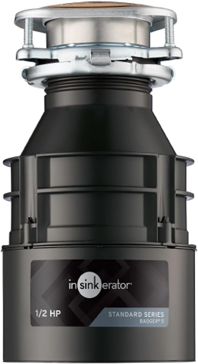 InSinkErator Badger 5 Garbage Disposal, 1/2 HP Continuous Feed, Compact Design, Quick Lock Installation