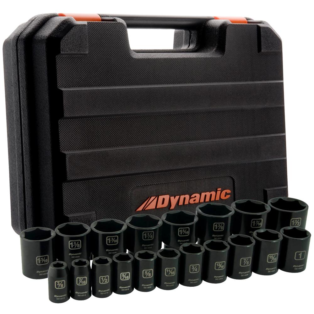 Dynamic D018024  ~  1/2 Inch Drive 19 Pc 6 Point Std Imperial Sae