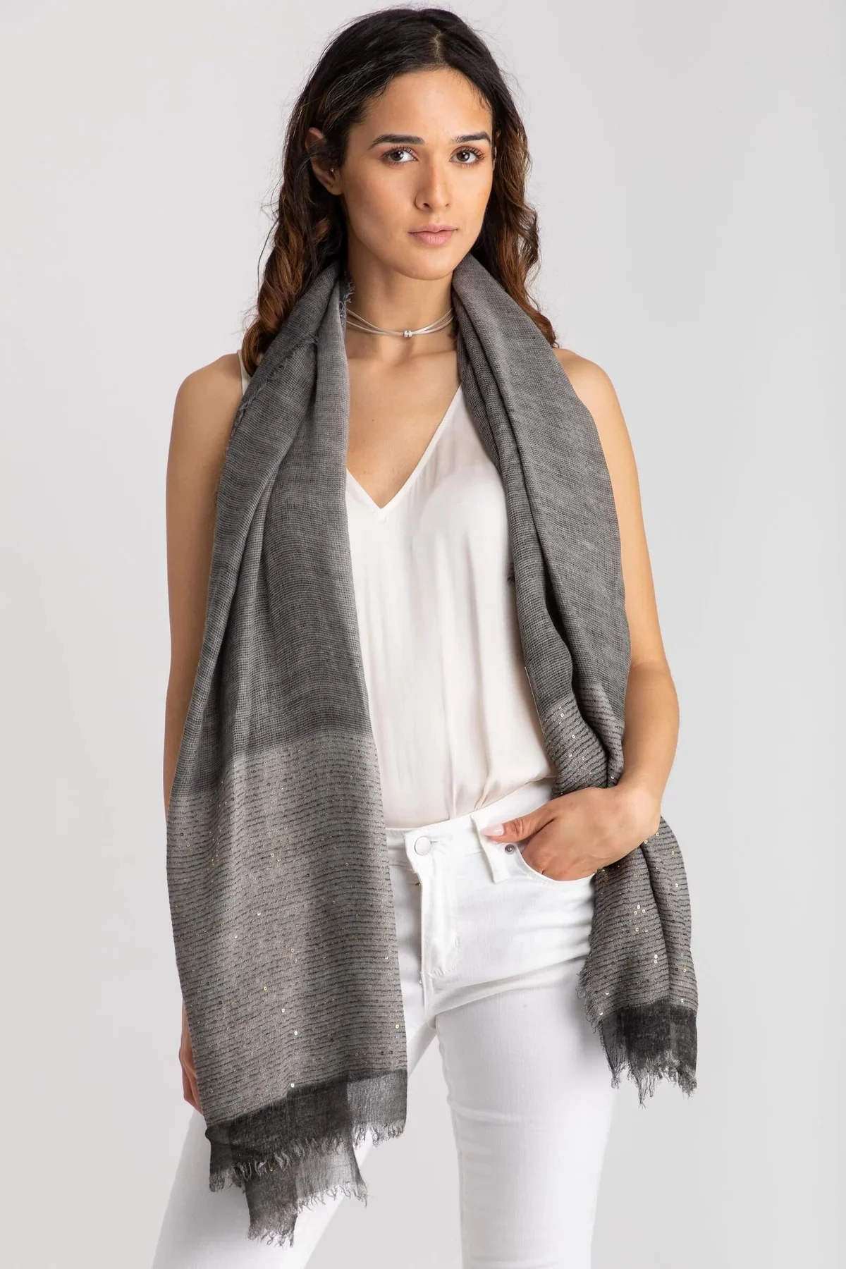 Lenox Light Grey Scarf