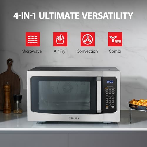 Toshiba Air Fryer Combo 4 in 1 Countertop Microwave Oven, Smart Sensor, Convection, Mute Function, Position Memory 13.6